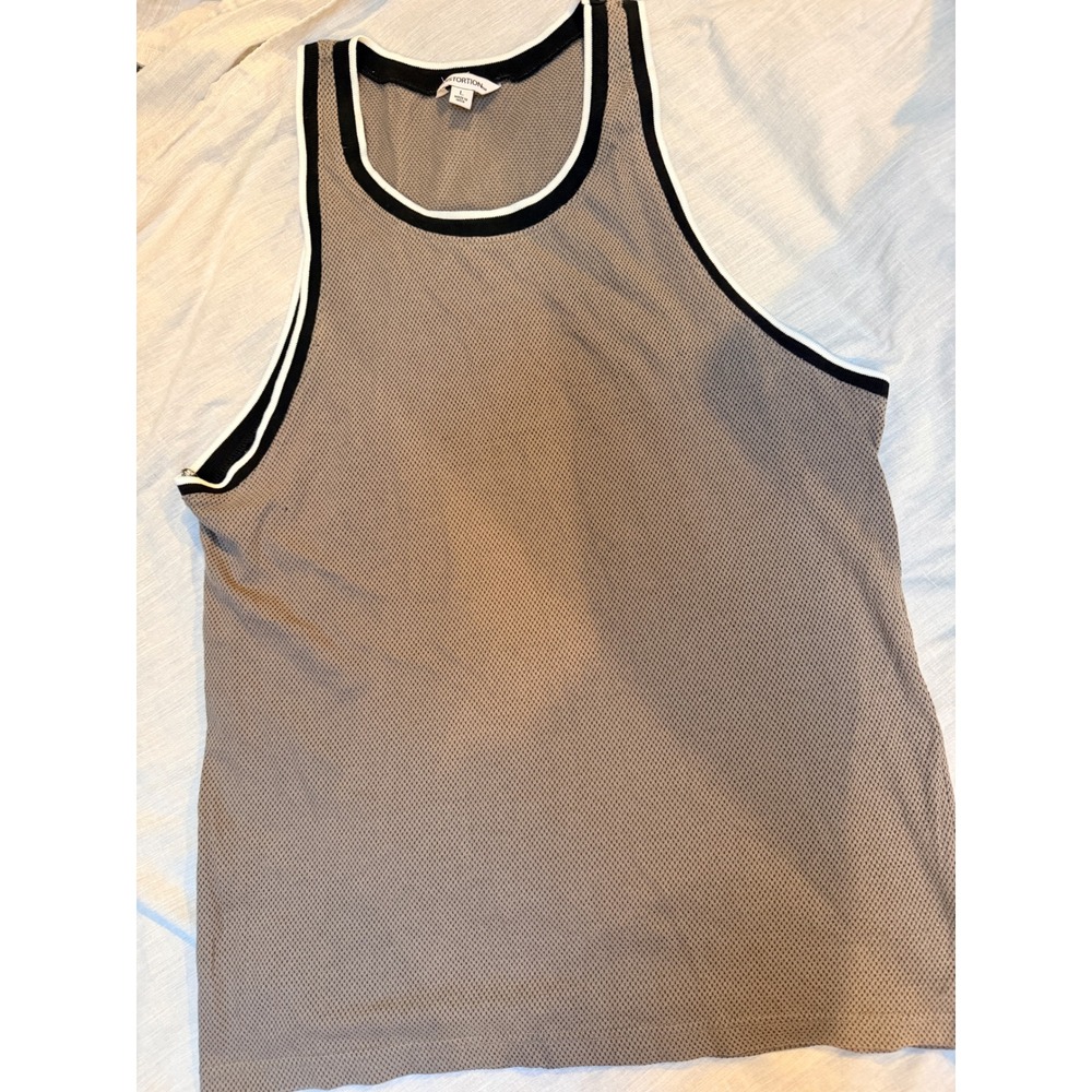 Social Distortion Mens Mesh Tank Top Gray With Black Trim Large KS4811 4KT3203M